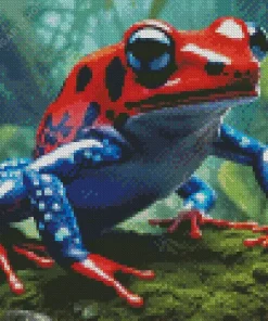 Blue And Red Frog Diamond Painting