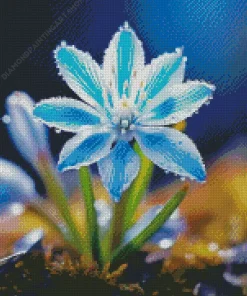 Blue And White Flower Diamond Painting