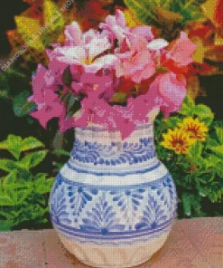 Blue And White Flower Vase Diamond Painting