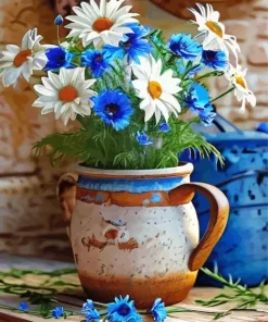 Blue And White Flowers Vase Diamond Painting