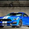 Blue And White Mustang Car Diamond Painting
