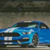 Blue And White Mustang Car Diamond Painting