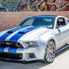 Blue And White Mustang Sport Car Diamond Painting