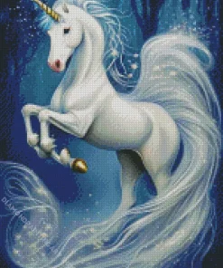 Blue And White Unicorn Diamond Painting