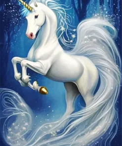 Blue And White Unicorn Diamond Painting