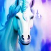 Blue And White Unicorn Art Diamond Painting