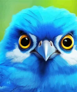 Blue Bird Face Diamond Painting