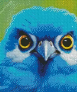 Blue Bird Face Diamond Painting