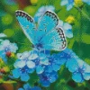 Blue Butterfly And Flower Diamond Painting