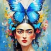 Blue Butterfly Girl Diamond Painting