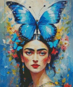Blue Butterfly Girl Diamond Painting