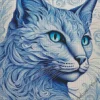 Blue Cat Art Diamond Painting