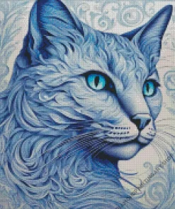 Blue Cat Art Diamond Painting