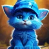 Blue Cat Baby Diamond Painting