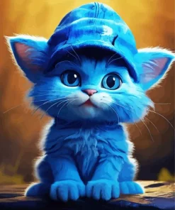 Blue Cat Baby Diamond Painting