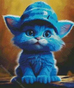 Blue Cat Baby Diamond Painting