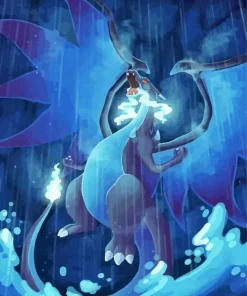Blue Charizard Diamond Painting