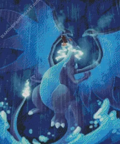 Blue Charizard Diamond Painting