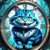 Blue Cheshire Cat Diamond Painting