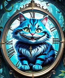 Blue Cheshire Cat Diamond Painting