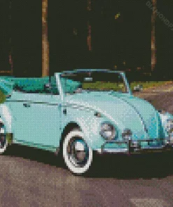 Blue Convertible Beetle Diamond Painting
