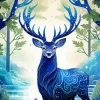 Blue Deer Art Diamond Painting