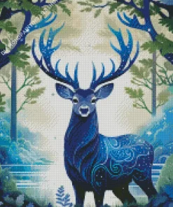 Blue Deer Art Diamond Painting