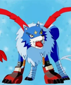 Blue Dog Digimon Diamond Painting