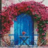 Blue Door Flowers Diamond Painting