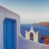 Blue Door Greece Diamond Painting