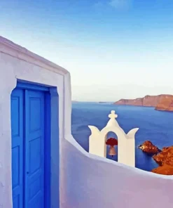 Blue Door Greece Diamond Painting