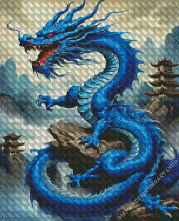 blue dragon Diamond Dotz Blue Dragon Diamond Painting