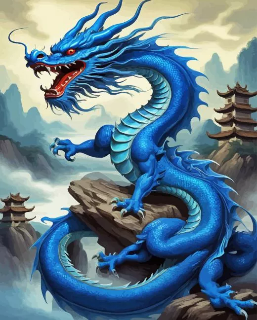 blue dragon Diamond Paintings Blue Dragon Diamond Painting