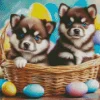 Blue Eyed Pomsky Puppies Diamond Painting