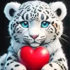 Blue Eyed Snow Leopard Diamond Painting