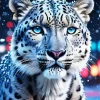 Blue Eyed Snow Leopard Diamond Painting