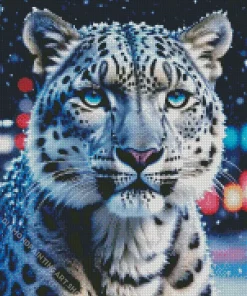 Blue Eyed Snow Leopard Diamond Painting