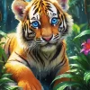Blue Eyed Tiger Cub Diamond Painting