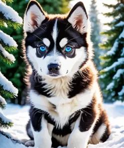 Blue Eyes Husky Diamond Painting