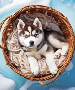 Blue Eyes Husky Puppy Diamond Painting