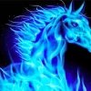 Blue Fire Horse Diamond Painting
