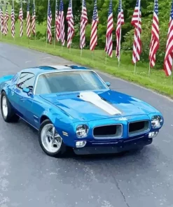 Blue Firebird Car Diamond Painting