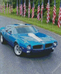 Blue Firebird Car Diamond Painting