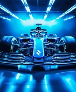Blue Formula 1 Car Diamond Painting
