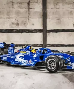 Blue Formula 1 Racing Car Diamond Painting