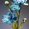 Blue Glass Flowers Diamond Painting
