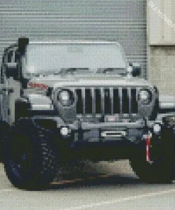 Blue Gray Jeep Car Diamond Painting