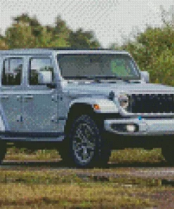 Blue Gray Jeep Diamond Painting