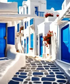 Blue Greece Diamond Painting