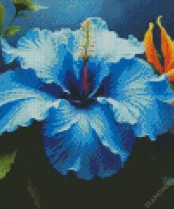 Blue Hawaiian Flower Diamond Painting